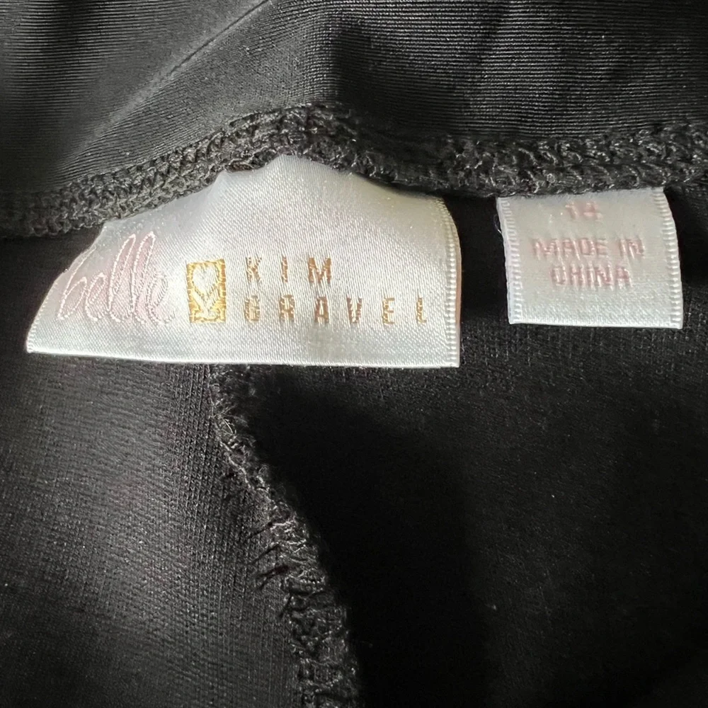 Faux Leather Ponte Pant with Gold Hip Zippers - Picture 4 of 5